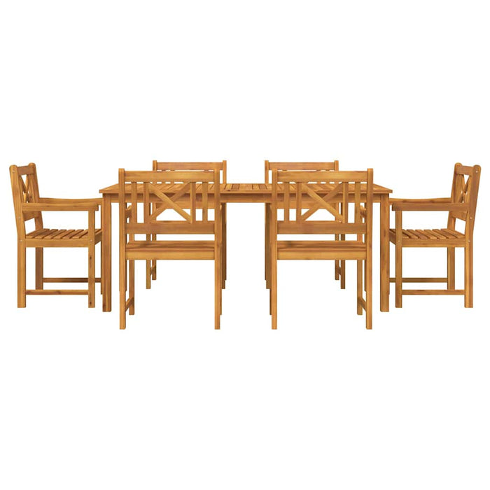 Set da pranzo da giardino 7 pcs Legno naturale 180 x 90 x 75 cm 3375660