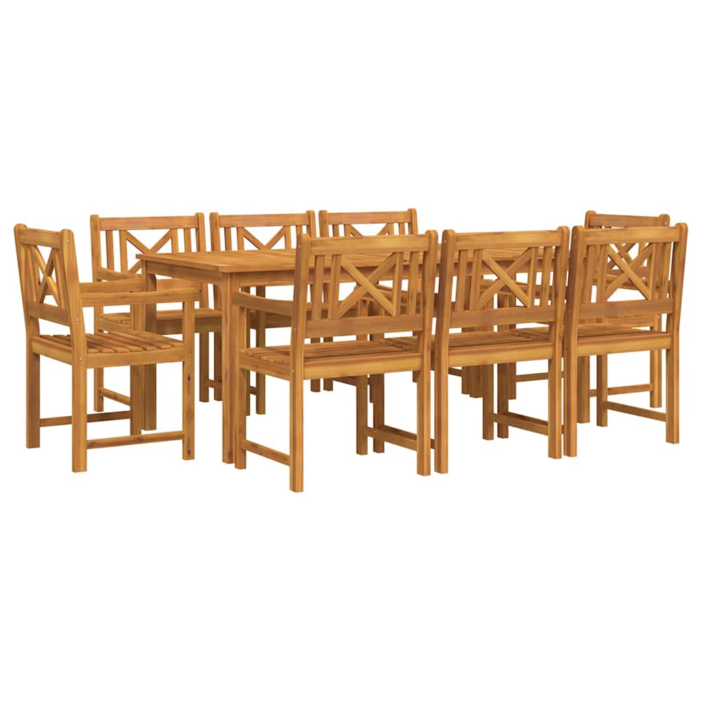 Set da pranzo da giardino 9 pcs Marrone 180 x 90 x 75 cm 3375661