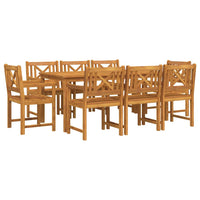 Set da pranzo da giardino 9 pcs Marrone 180 x 90 x 75 cm 3375661