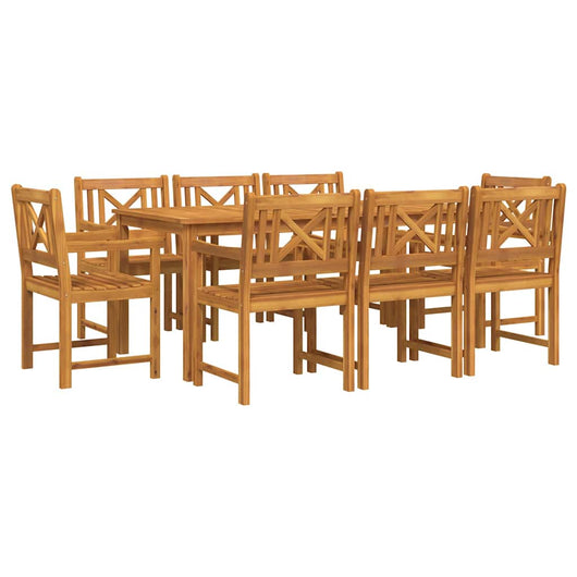 Set da pranzo da giardino 9 pcs Marrone 180 x 90 x 75 cm 3375661
