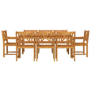 Set da pranzo da giardino 9 pcs Marrone 180 x 90 x 75 cm 3375661