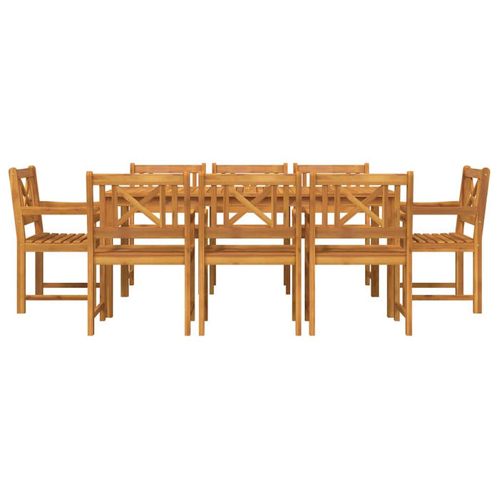 Set da pranzo da giardino 9 pcs Marrone 180 x 90 x 75 cm 3375661