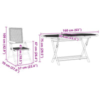 Set da Pranzo per Giardino 7 pcs Beige 3375735