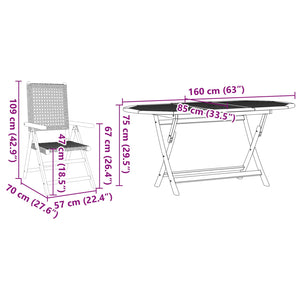 Set da Pranzo per Giardino 7 pcs Beige 3375735