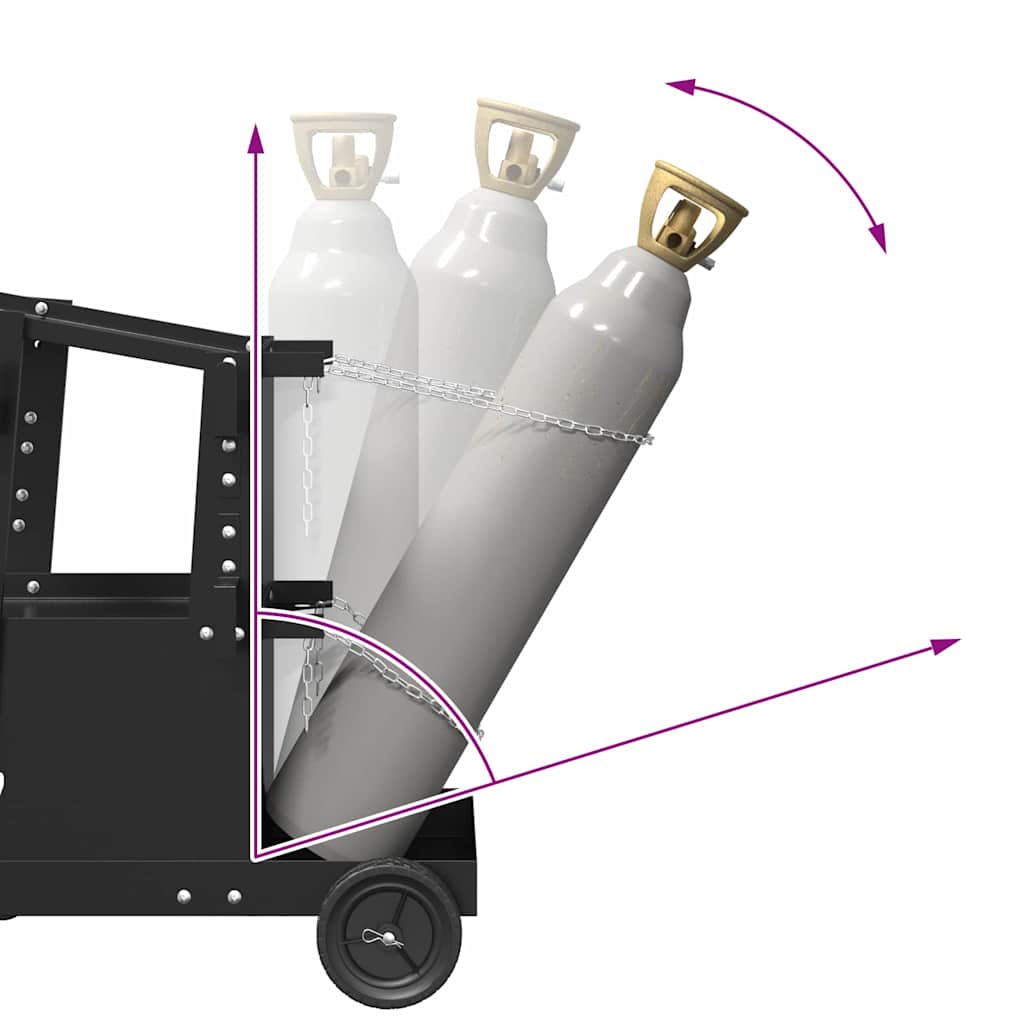 Carrello per saldatura Nero 90 x 46 x 96 cm Acciaio 42010371