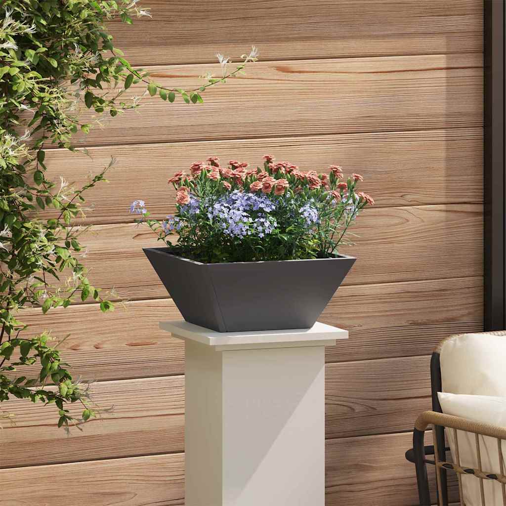 Vaso a Ciotola da Giardino 5 pcs Nero 35 x 35 x 15 cm Acciaio 873797