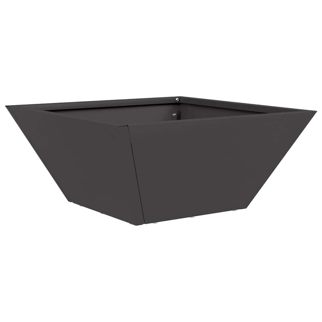 vidaXL Vaso a Ciotola da Giardino 5 pcs Nero 35 x 35 x 15 cm Acciaio