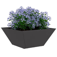 Vaso a Ciotola da Giardino 5 pcs Nero 35 x 35 x 15 cm Acciaio 873797