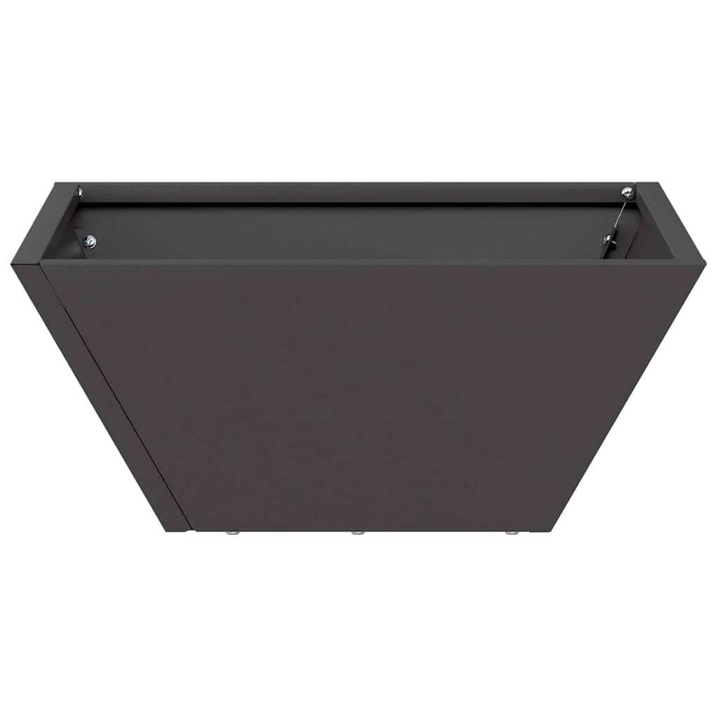 Vaso a Ciotola da Giardino 5 pcs Nero 35 x 35 x 15 cm Acciaio 873797