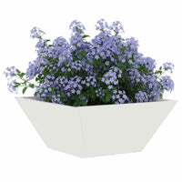 Vaso da giardino bianco  35x35x15 cm in acciaio 873798