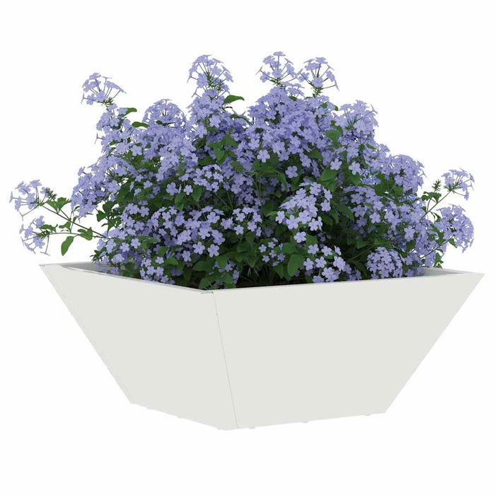 Vaso da giardino-Fioriera da Esterno-Contenitore per Piante Bianco 35 x 35 x 15 cm