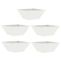 Set di Vasi da Giardino  5 pcs Bianchi 35x35x15 cm in Acciaio. 873799