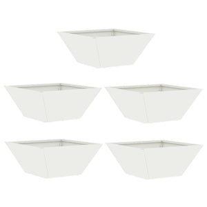 Set di Vasi da Giardino  5 pcs Bianchi 35x35x15 cm in Acciaio. 873799