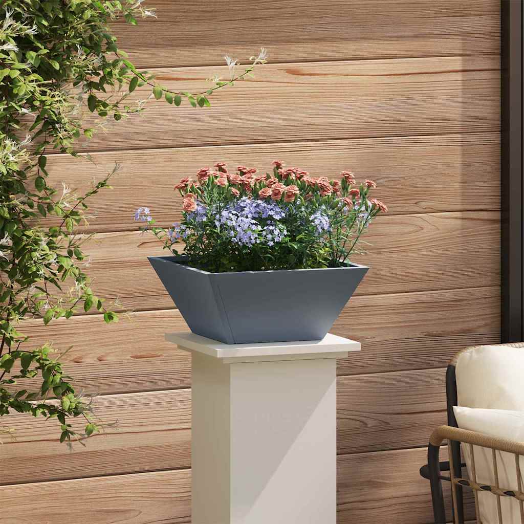 Vaso da giardino antracite in acciaio 35x35x15 cm di . 873800