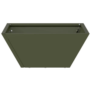 Vaso da giardino verde oliva 35x35x15 cm in acciaio di 873802