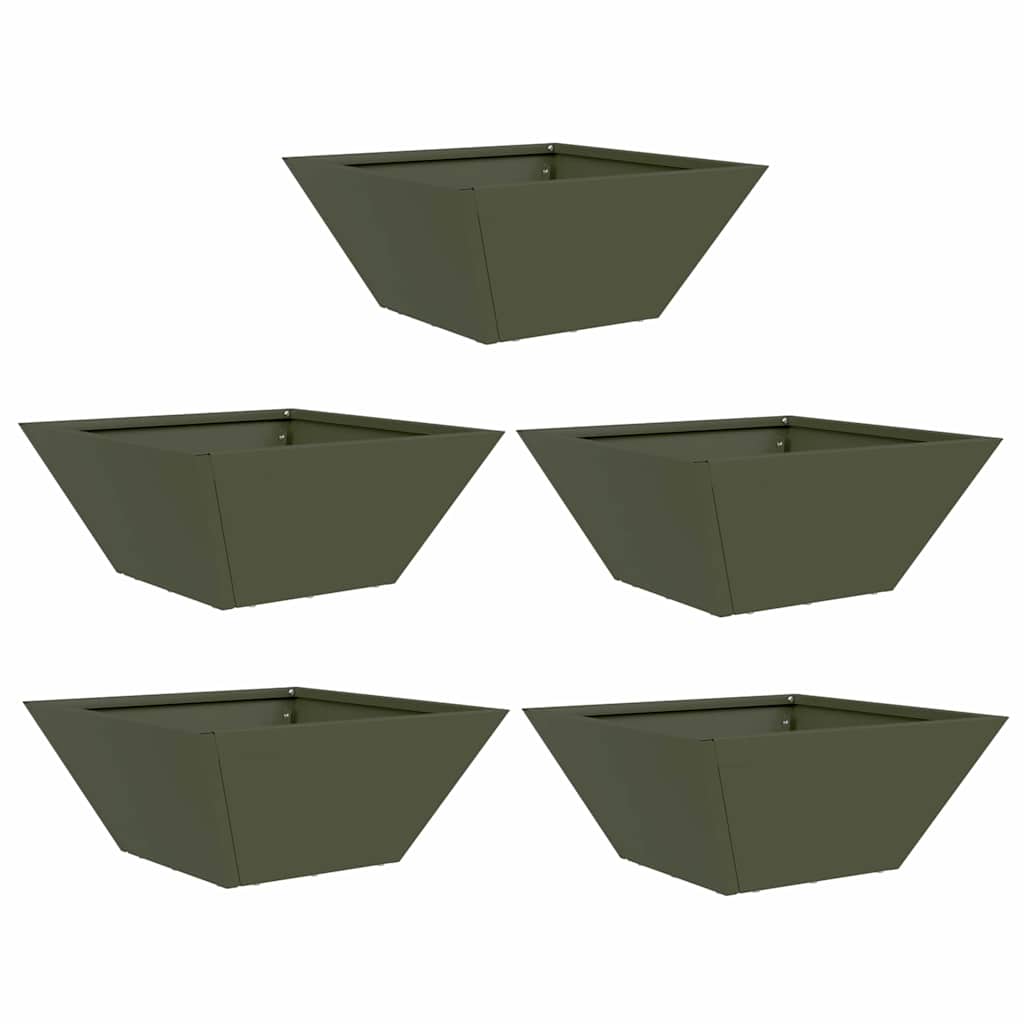Vaso a Ciotola da Giardino 5 pcs Oliver verde 35 x 35 x 15 cm 873803