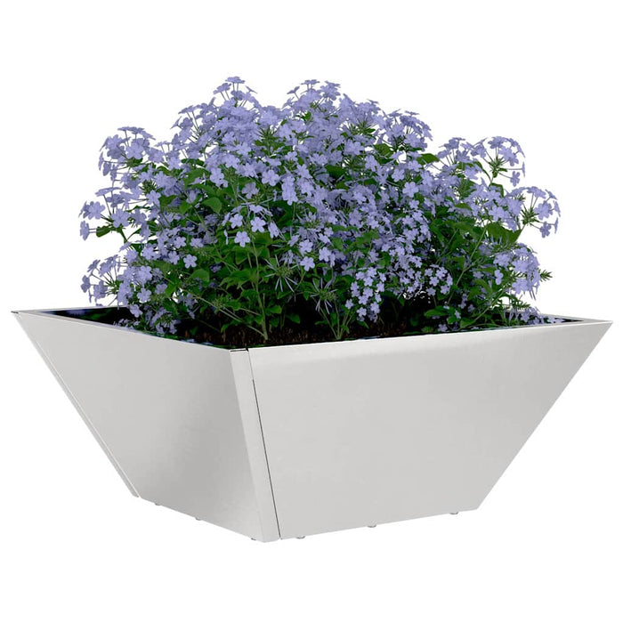 Vaso da giardino-Fioriera da Esterno-Contenitore per Piante Argento 35 x 35 x 15 cm Acciaio inossidabile