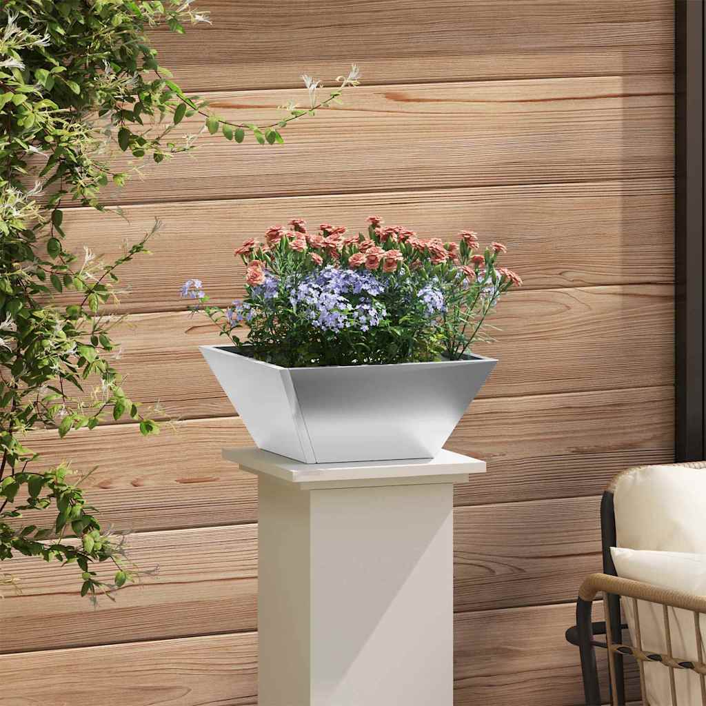 Vaso a Ciotola da Giardino Argento 35 x 35 x 15 cm 873806