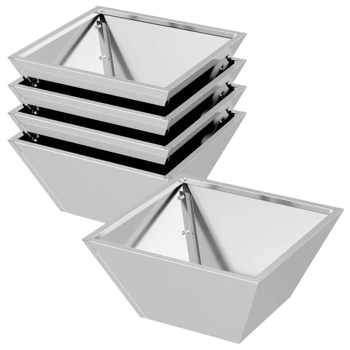 Vaso a Ciotola da Giardino 5 pcs Argento 35 x 35 x 15 cm 873807