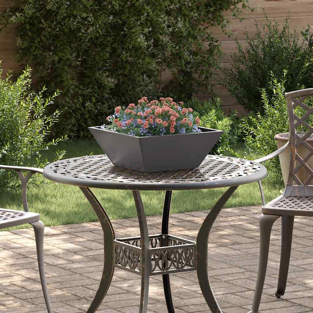 Vaso da giardino-Fioriera Esterno-Contenitore per Piante Nero 40 x 40 x 15 cm Acciaio laminato a freddo