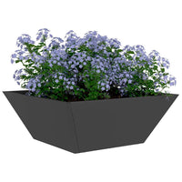 Vaso da giardino-Fioriera Esterno-Contenitore per Piante Nero 40 x 40 x 15 cm Acciaio laminato a freddo