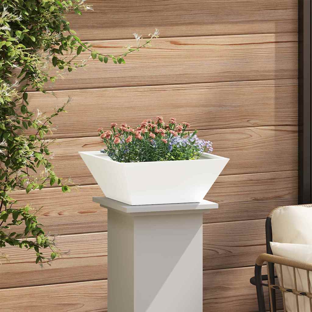 Vaso Ciotola da Giardino  Bianco 40x40x15 cm in Acciaio 873812