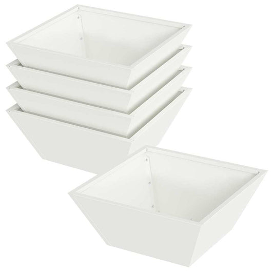 Vaso da giardino 5 pz-Set di 5 Fioriera da Esterno-Contenitore per Piante Bianco 40 x 40 x 15 cm