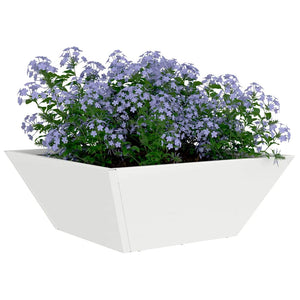 Vasi da giardino a ciotola , 5 pezzi bianchi, 40x40x15 cm in acciaio. 873813