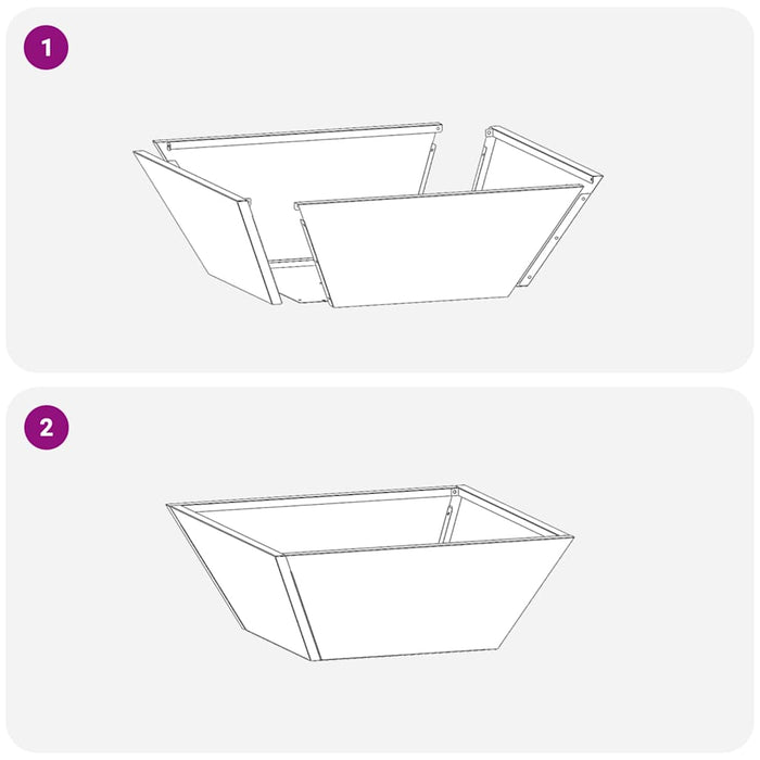 Vaso da Giardino Antracite 40x40x15 cm in Acciaio 873814