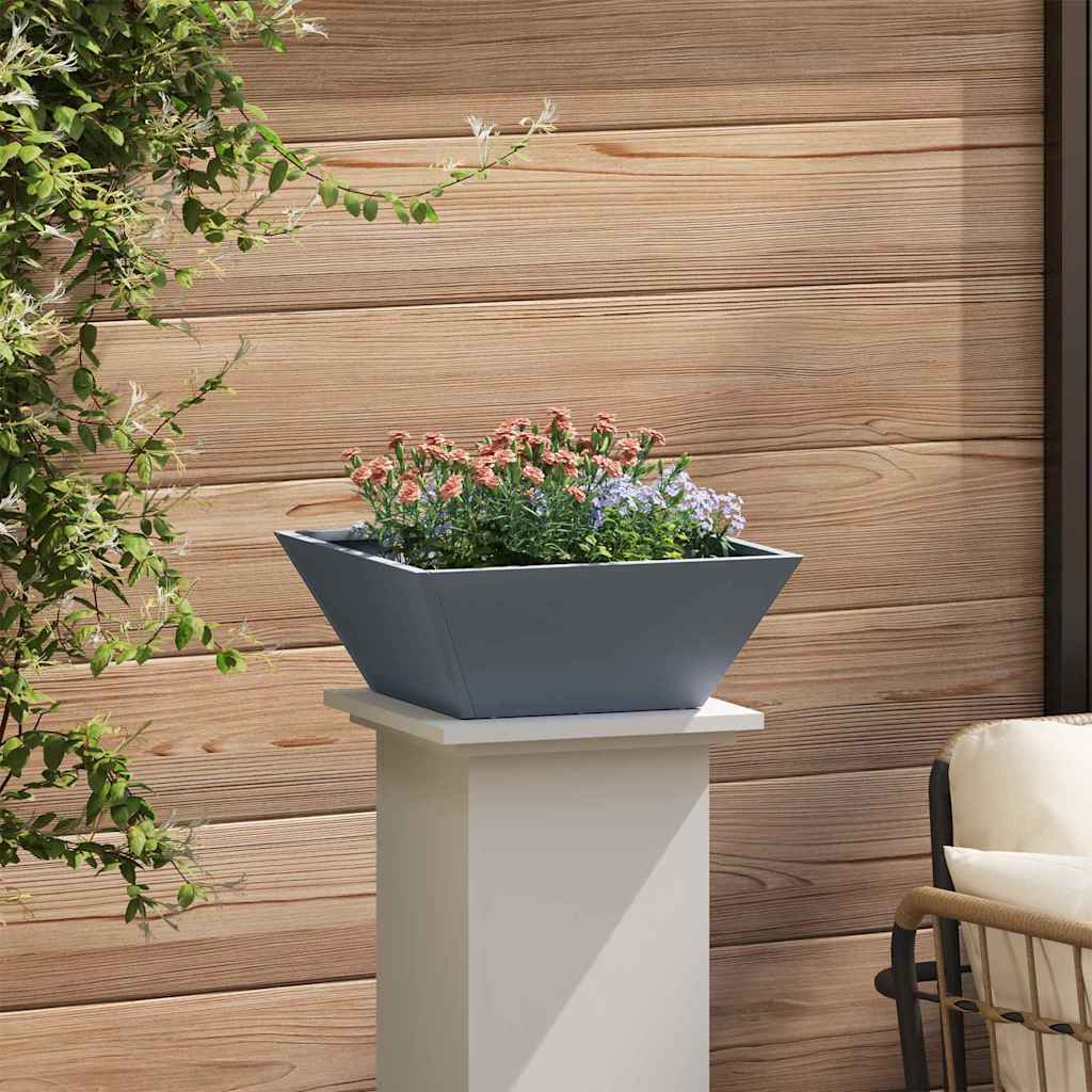 Vaso da Giardino Antracite 40x40x15 cm in Acciaio 873814
