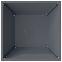 Set di 5 vasi da giardino antracite 40x40x15 cm in acciaio. 873815