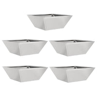 Set di 5 Ciotole da Giardino - Vasi 40x40x15 cm in Acciaio Inossidabile 873819