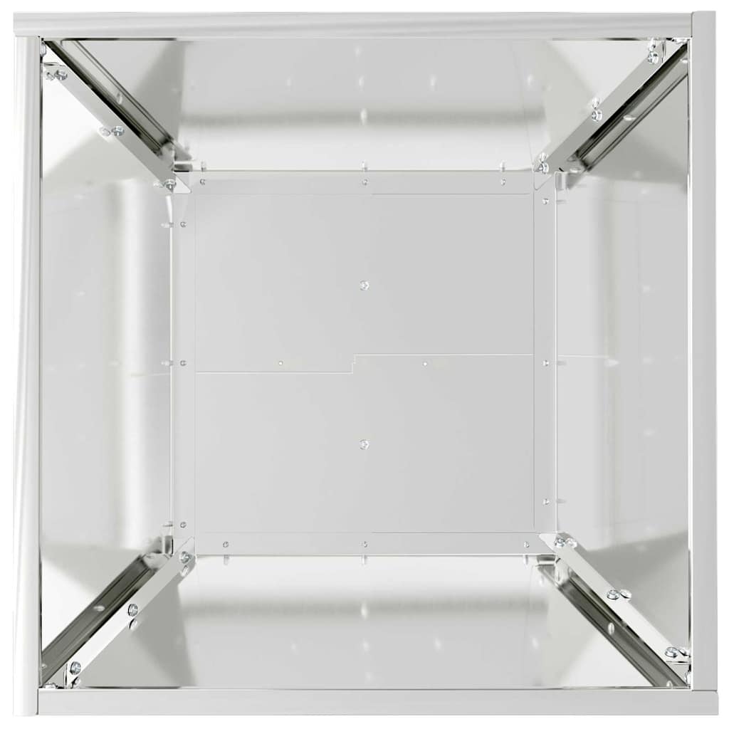 Vaso da giardino-Fioriera da Esterno-Contenitore per Piante Argento 40 x 40 x 15 cm Acciaio zincato