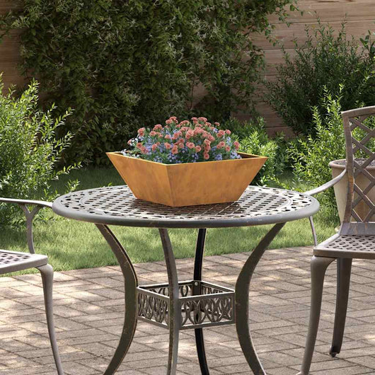 Vaso da giardino 5 pz-Set di 5 Fioriera da Esterno-Contenitore per Piante Ruggine 40 x 40 x 15 cm