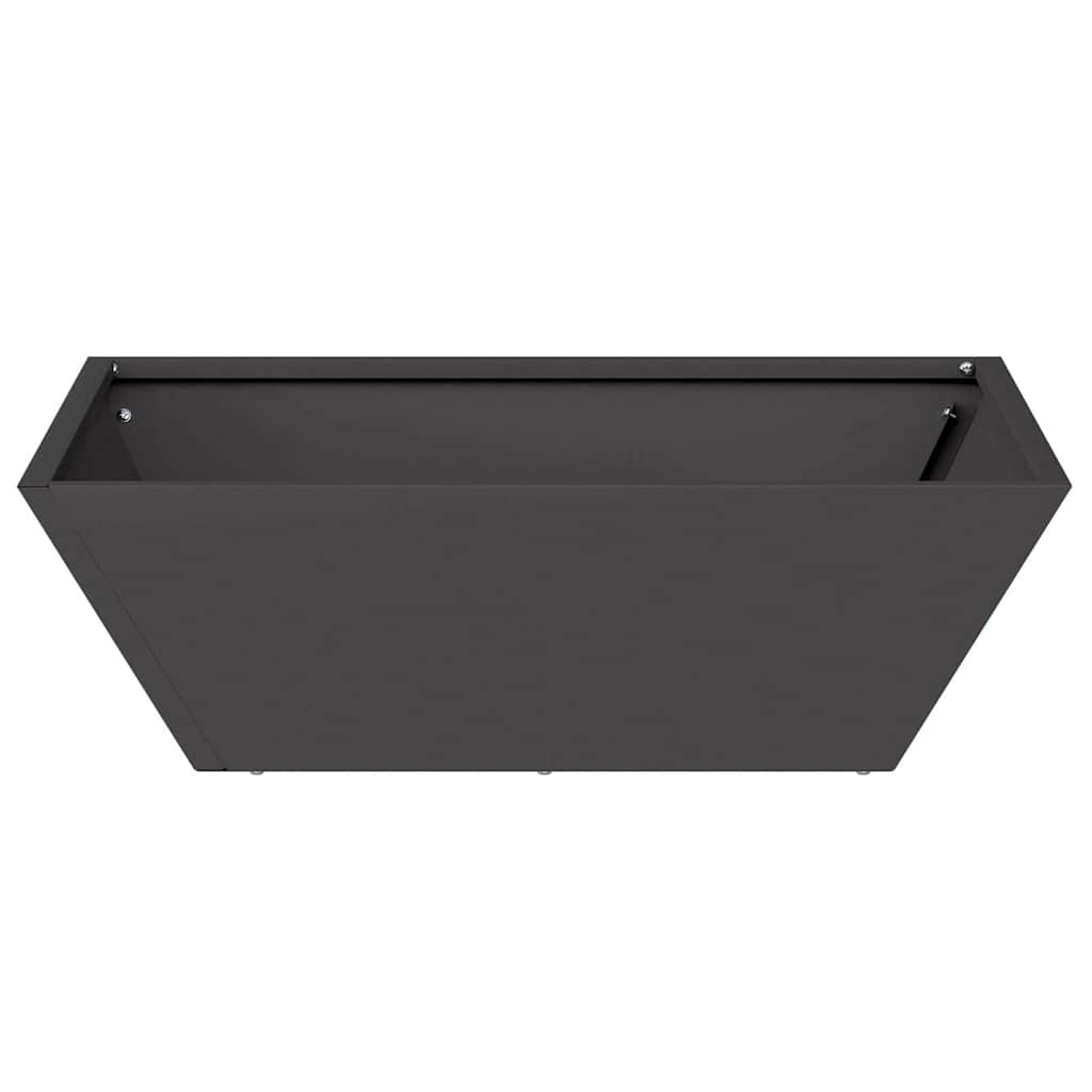 Vaso da Giardino Bowl di  Nero 50x50x15 cm in Acciaio 873824