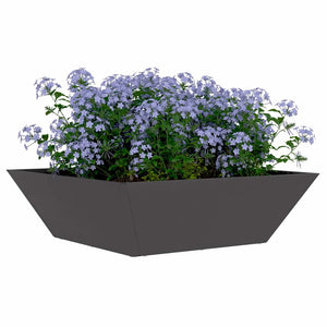 Vaso da Giardino Bowl di  Nero 50x50x15 cm in Acciaio 873824