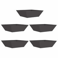 Vasi da giardino a ciotola , 5 pezzi neri, misure 50x50x15 cm in acciaio. 873825