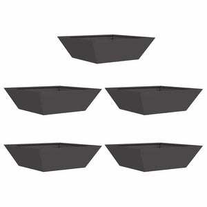Vasi da giardino a ciotola , 5 pezzi neri, misure 50x50x15 cm in acciaio. 873825