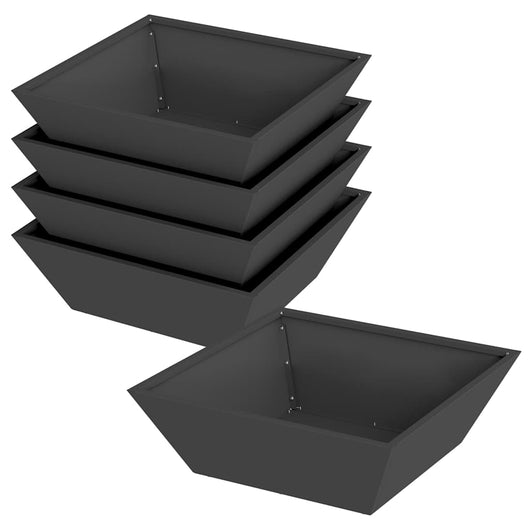Vaso da giardino 5 pz-Set di 5 Fioriera da Esterno-Contenitore per Piante Nero 50 x 50 x 15 cm