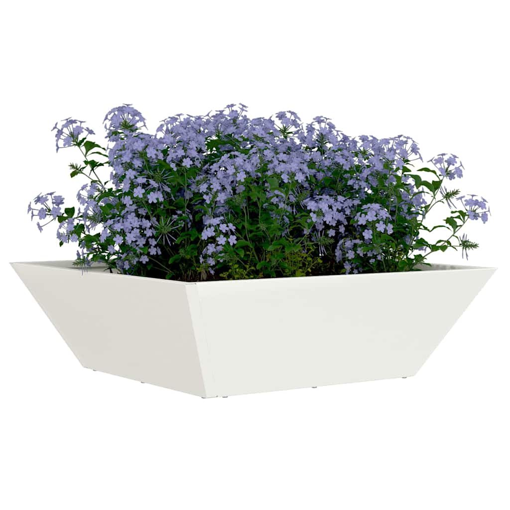 Vaso da giardino-Fioriera da Esterno-Contenitore per Piante Bianco 50 x 50 x 15 cm
