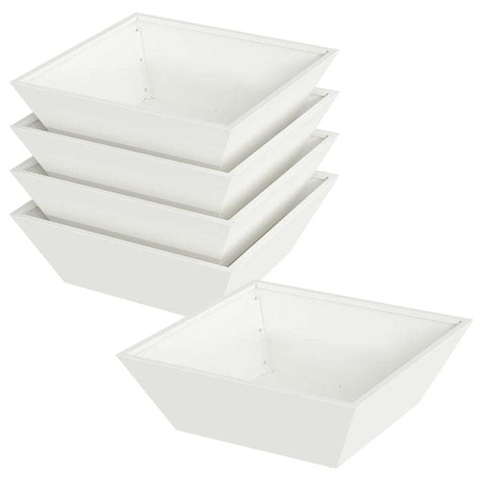 Vaso di Plastica 5 pcs Bianco 50 x 50 x 15 cm Acciaio 873827
