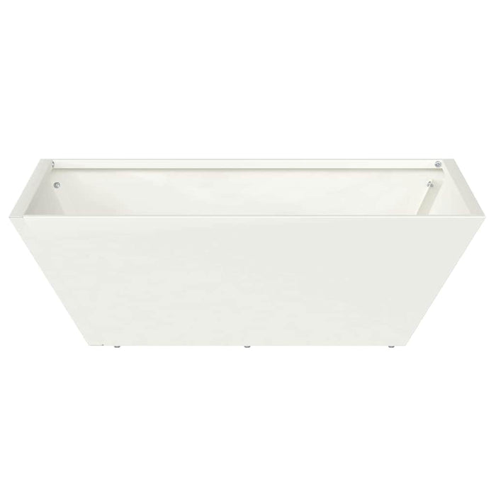 vidaXL Vaso a Ciotola da Giardino 5 pcs Bianco 50 x 50 x 15 cm Acciaio