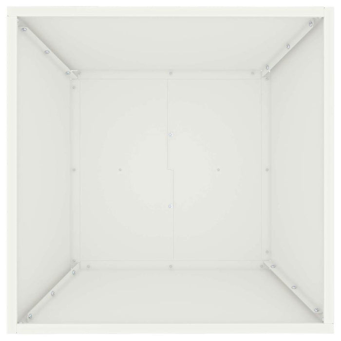 vidaXL Vaso a Ciotola da Giardino 5 pcs Bianco 50 x 50 x 15 cm Acciaio