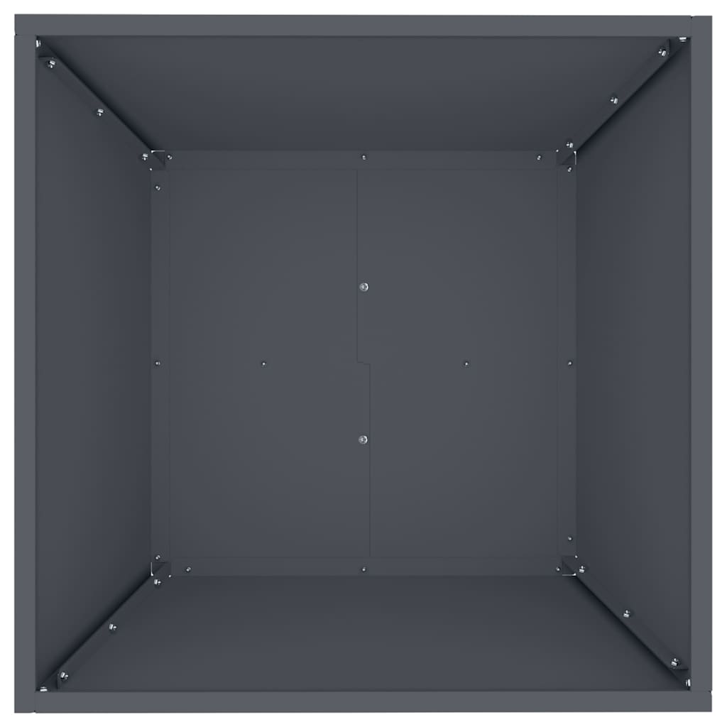 Vaso da Giardino Antracite  50x50x15 cm in Acciaio 873828