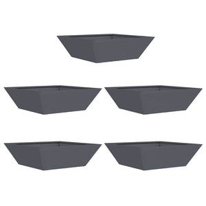 Vasi da giardino a ciotola , 5 pezzi, antracite, 50x50x15 cm in acciaio. 873829