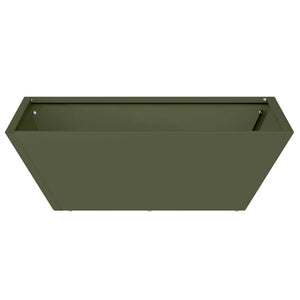 Vaso da Giardino Verde Oliva 50x50x15 cm in Acciaio 873830