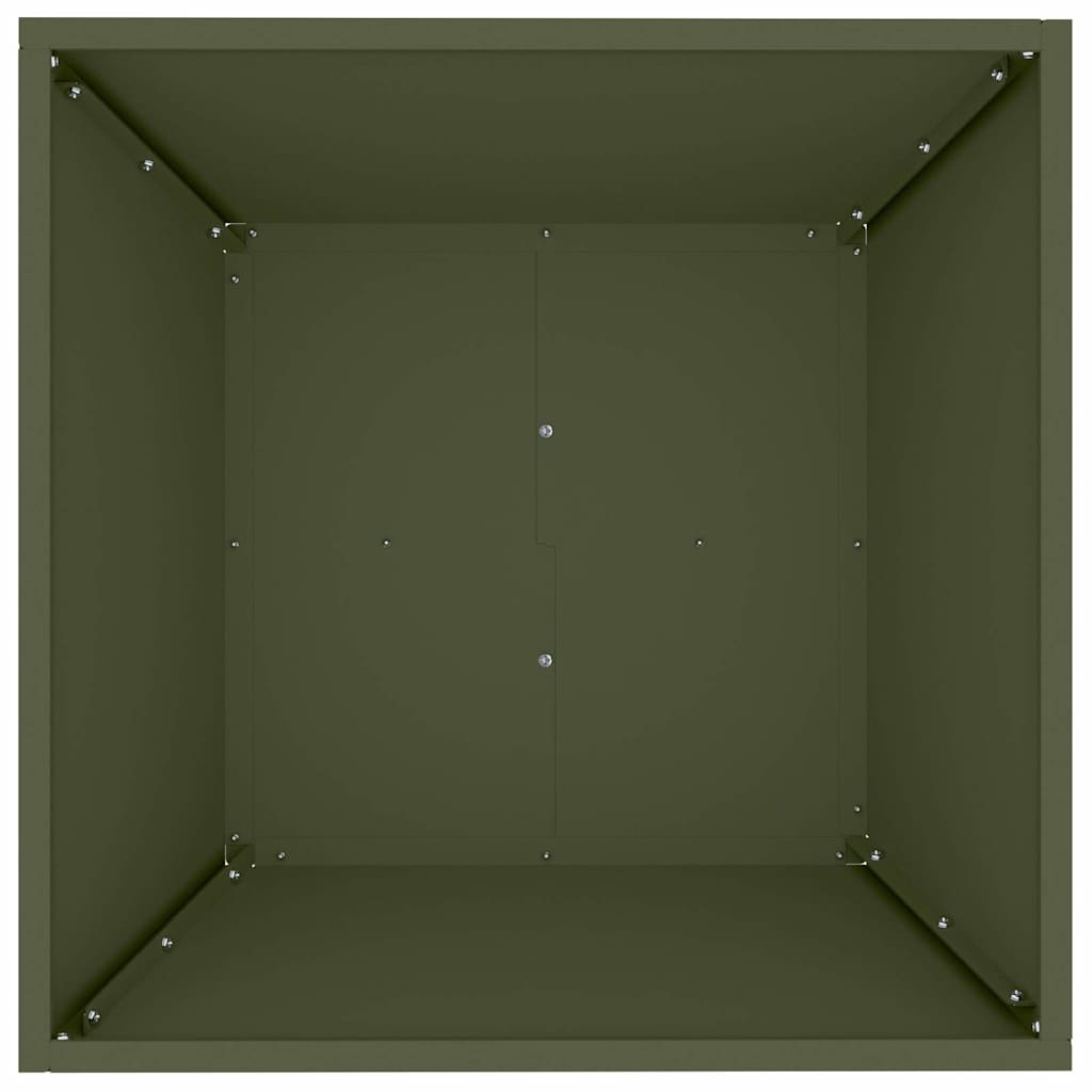 Vaso da giardino-Fioriera Esterno-Contenitore per Piante Verde oliva 50 x 50 x 15 cm