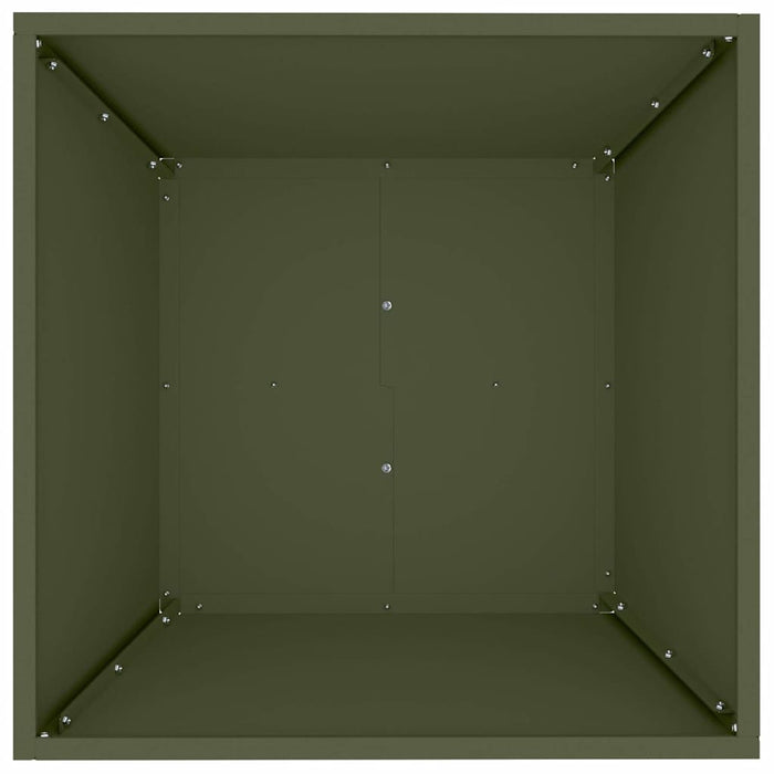 Vaso da giardino-Fioriera Esterno-Contenitore per Piante Verde oliva 50 x 50 x 15 cm