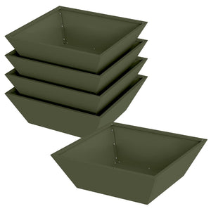 Vaso da giardino 5 pz-Set di 5 Fioriera da Esterno-Contenitore per Piante Verde oliva 50 x 50 x 15 cm