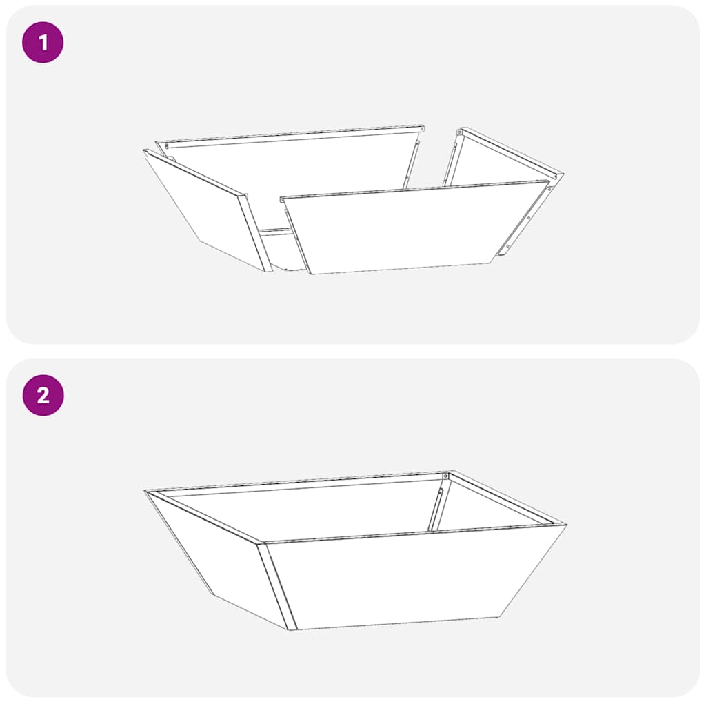 Vaso da giardino  50x50x15 cm in acciaio inox 873832